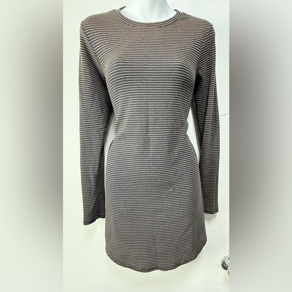 Vans Brown Ribbed Long Sleeve Sheath Dress - Picture 1 of 5